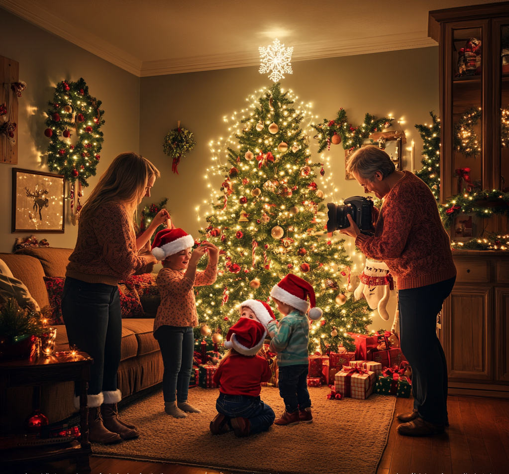 Sessão Fotográfica de Natal da Família