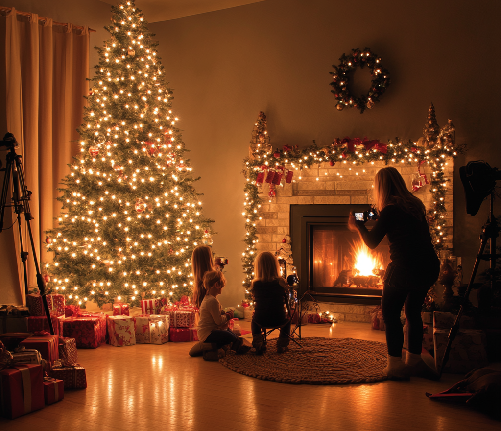 Sessão Fotográfica de Natal da Família